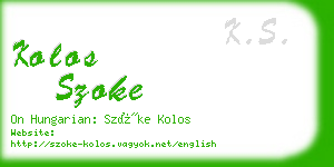 kolos szoke business card